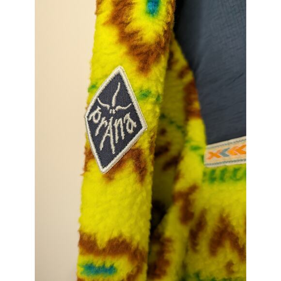 PrAna Men's Hurricane FZ Fleece Jacket Bright Yellow Geometric Size XL - Picture 3 of 12